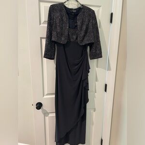 Alex Evenings Black and Silver Dress